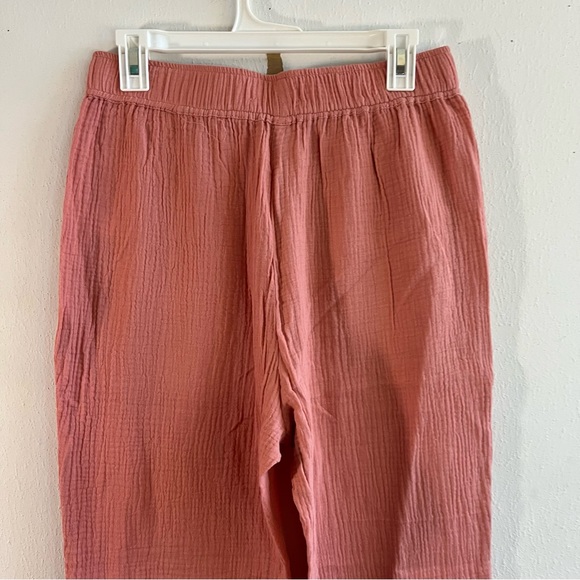 Marine Layer Pants Paula Easy Tapered Gauzy Cotton Pant in Rosette Pink Sz M NWT - Picture 14 of 16